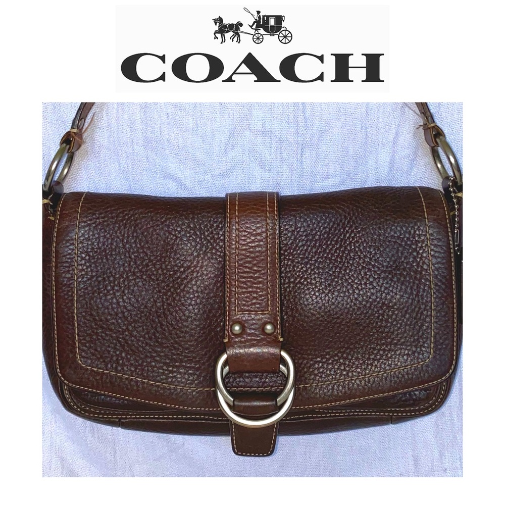 COACH Chelsea Pebbled Brown Leather Vintage Bag 💼